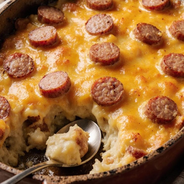 Cheesy Potato and Smoked Sausage Casserole