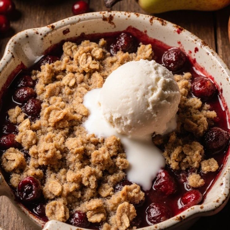 Pear and Cranberry Crisp