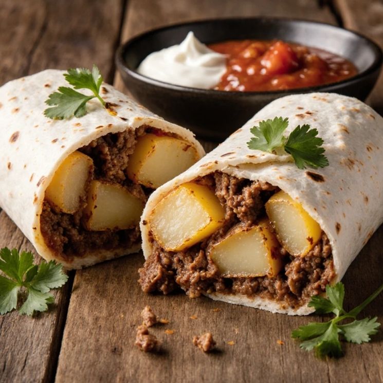 Beef Potato Burritos