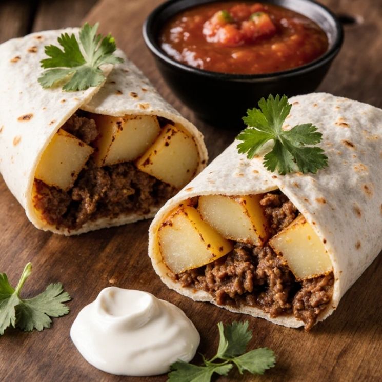 Beef Potato Burritos