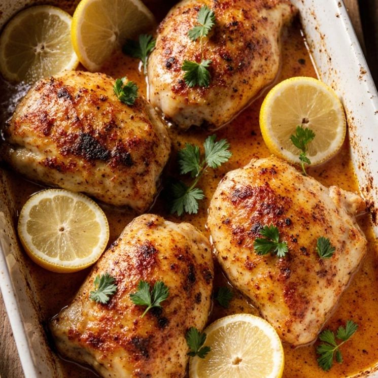 Lemon Paprika Roast Chicken Thighs