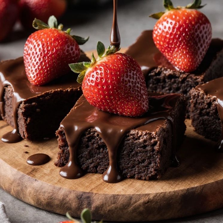 Chocolate-Covered Strawberry Brownie