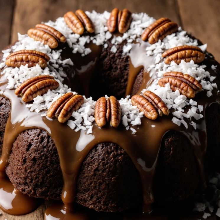 German Chocolate Poke Cake