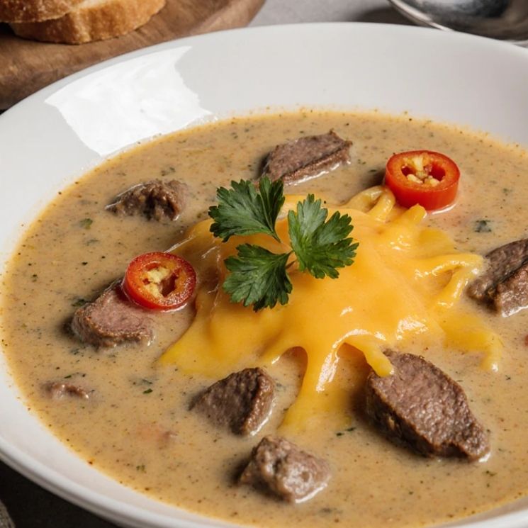 Philly Cheesesteak Soup