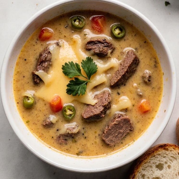 Philly Cheesesteak Soup