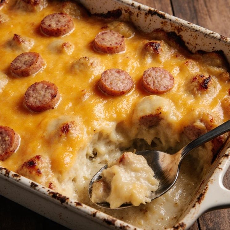 Cheesy Potato and Smoked Sausage Casserole