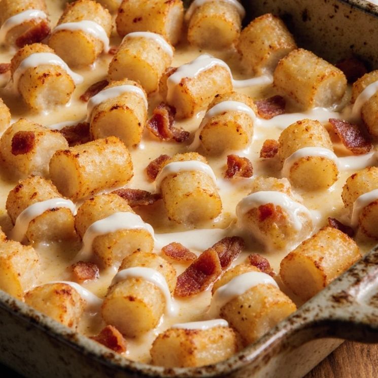 Chicken Bacon Ranch Tater Tot Casserole